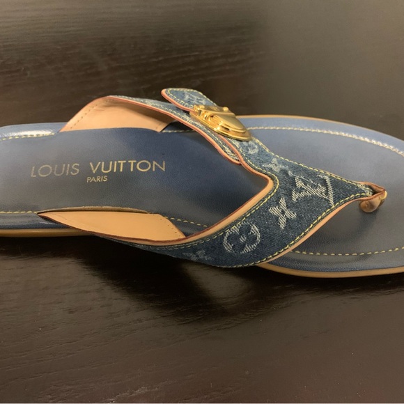 Louis Vuitton Denim Thong Sandals - Picture 3 of 8